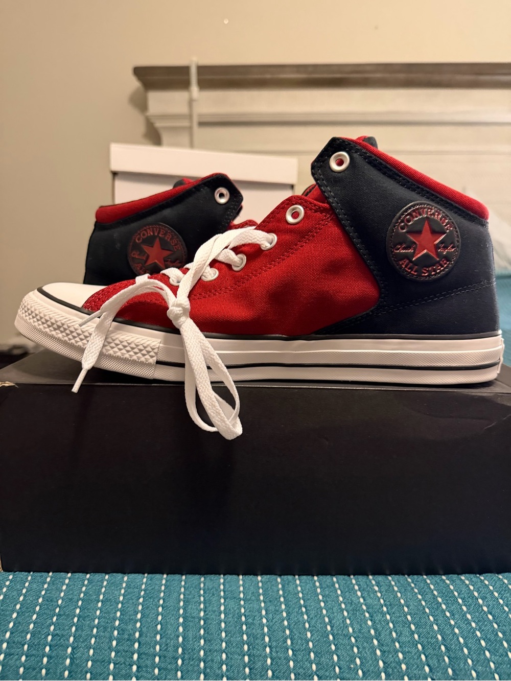Converse Black and White High-Top Sneakers - Picture 8 of 10